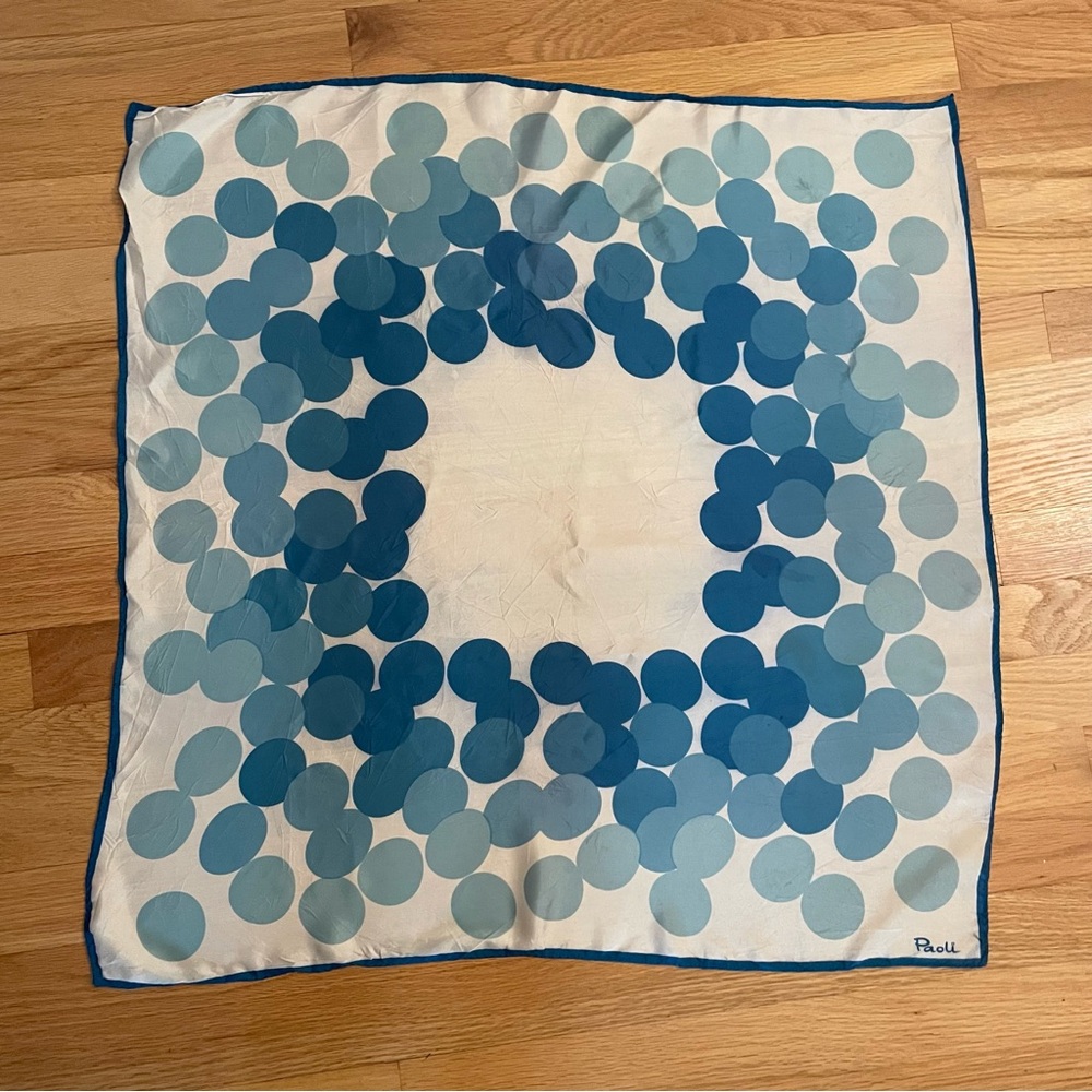 Vintage Paoli Blue Dot Scarf